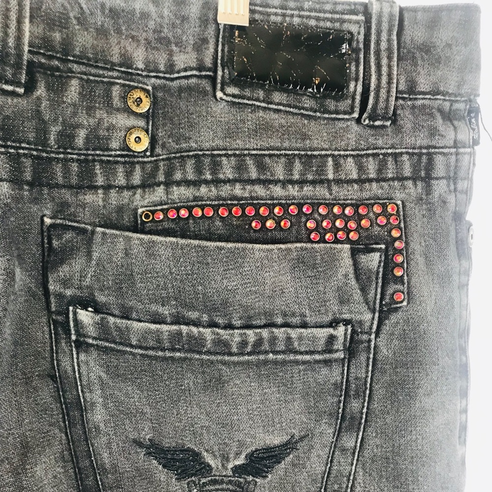 Mens Robin Jeans Black Bootcut Sz 34